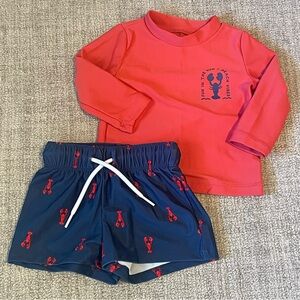 Carters Baby Boys Sunshield Top & Swim Trunks 🦞 Size 6M